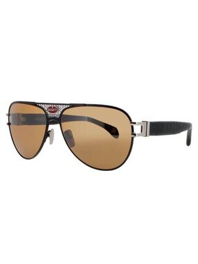 NEW BUGATTI 11 BK/SS BLACK/STERLING SILVER Sunglasses Authentic